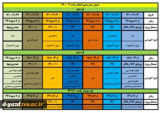 ملزومات انتخاب واحد ترم دوم ۱۴۰۰